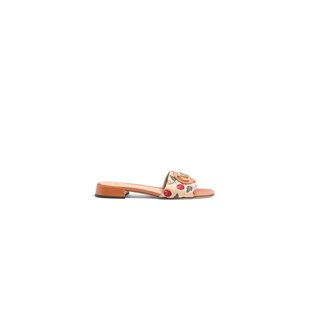 VALENTINO VLOGO SIGNATURE cherry pattern jacquard sandals (heel height 2 cm)