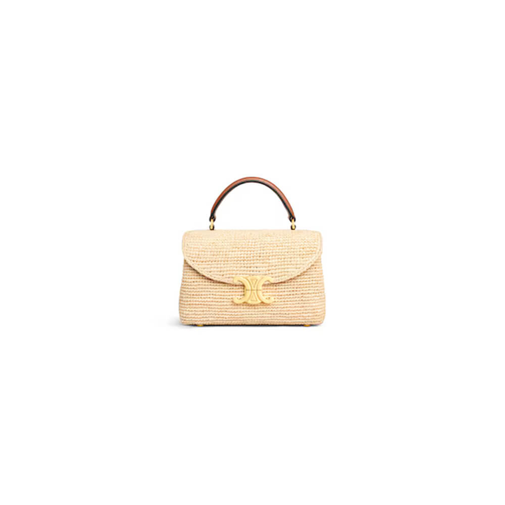 CELINE TEEN NINO BAG IN Raffia and calfskin(HIGH-END GRADE)